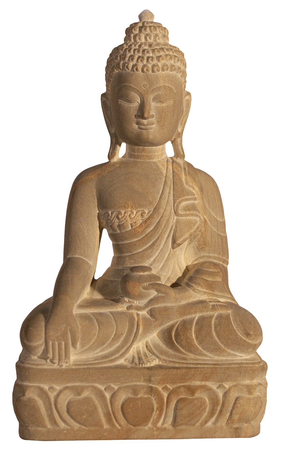 Serene Buddha Statue Sandstone PNG image