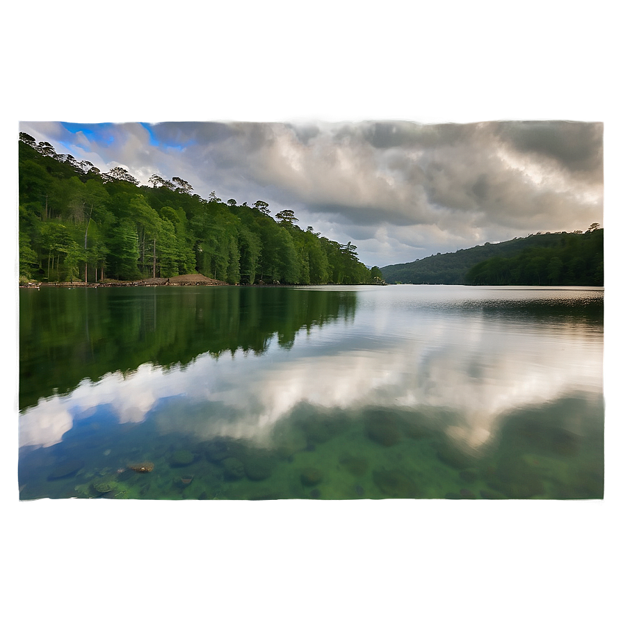 Serene Cloudy Lake Png 43 PNG image