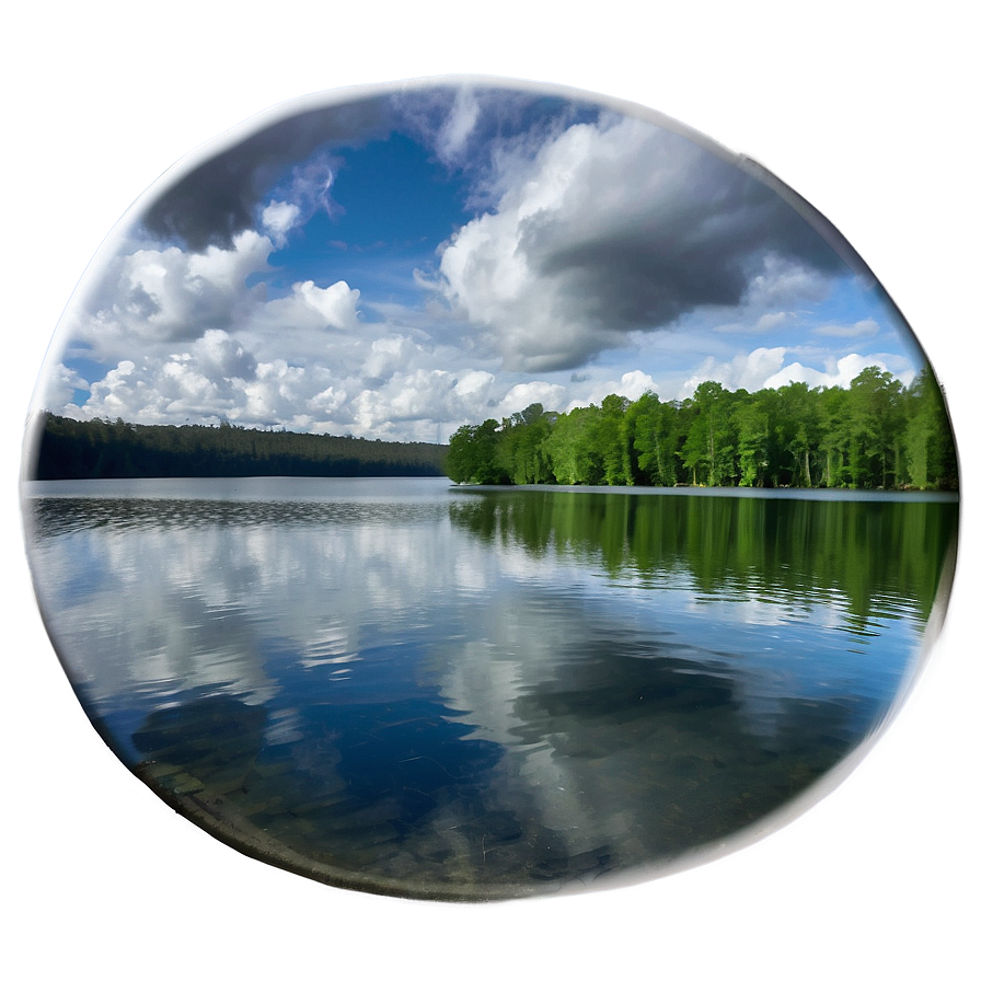 Serene Cloudy Lake Png Sop33 PNG image