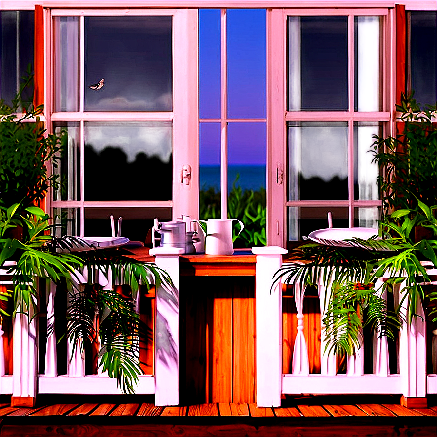 Serene Cottage Balcony Png Lff49 PNG image