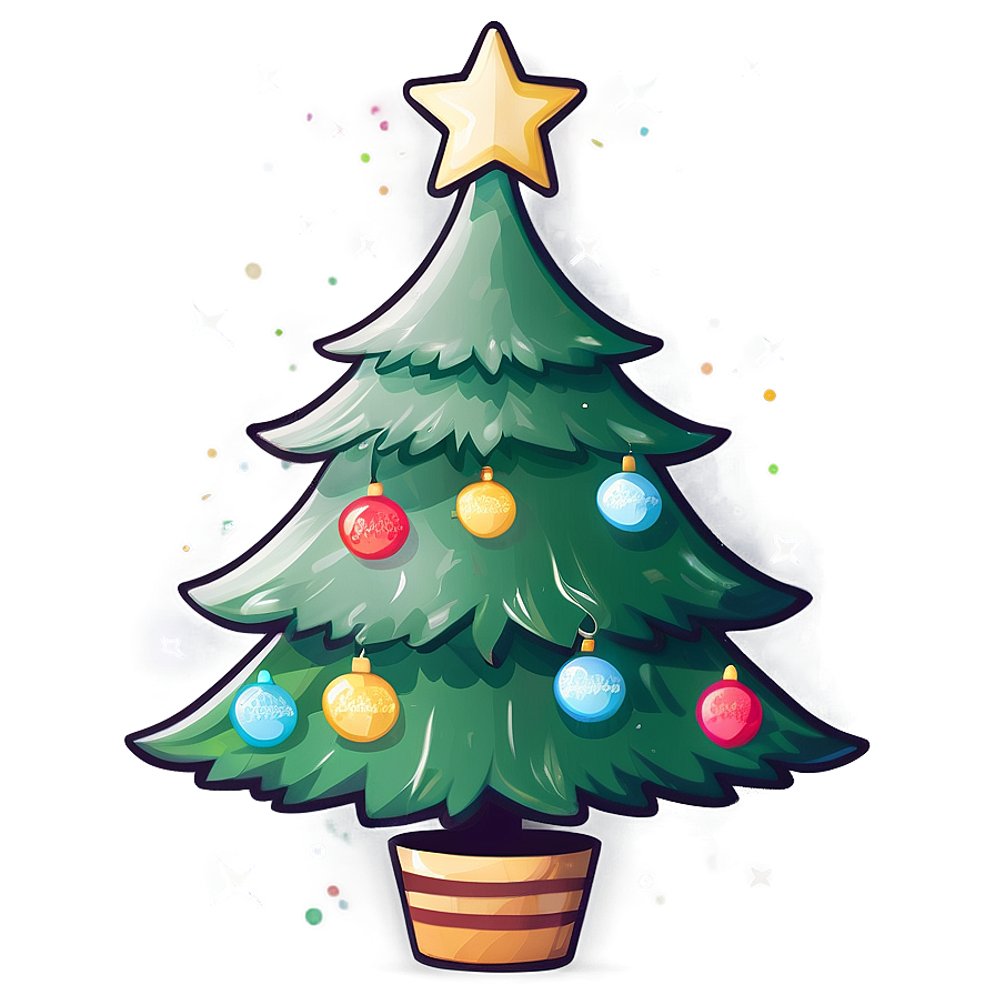 Serene Cute Christmas Tree Graphic Png 11 PNG image