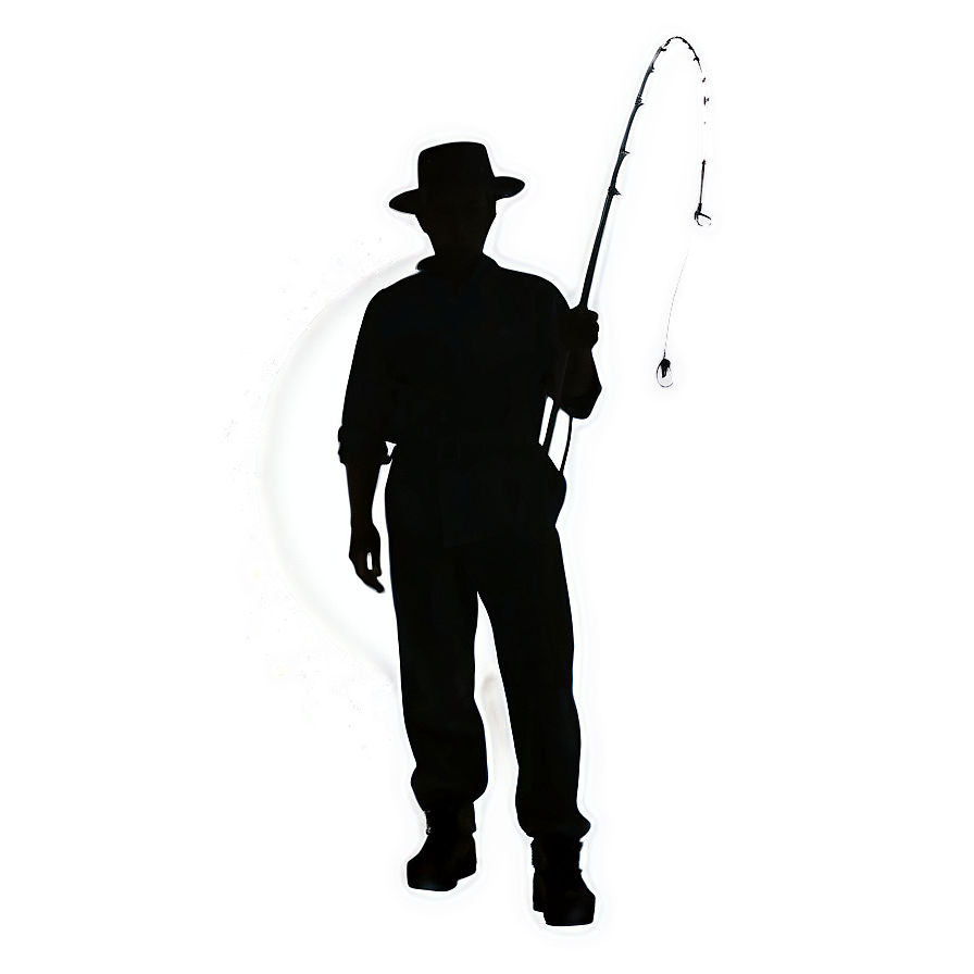 Serene Fisherman Silhouette Png 05212024 PNG image