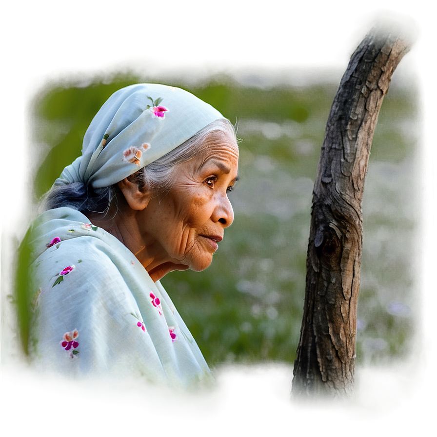 Serene Old Woman Png Vis PNG image