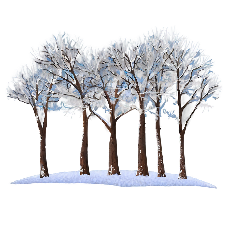 Serene Snow Trees Png 06292024 PNG image