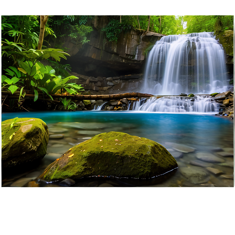 Serene Waterfall Landscape Png 05212024 PNG image