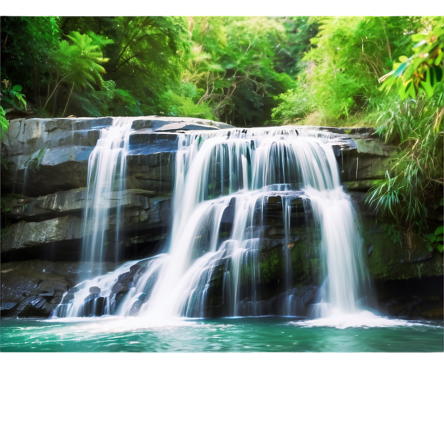 Serene Waterfall Landscape Png 05212024 PNG image