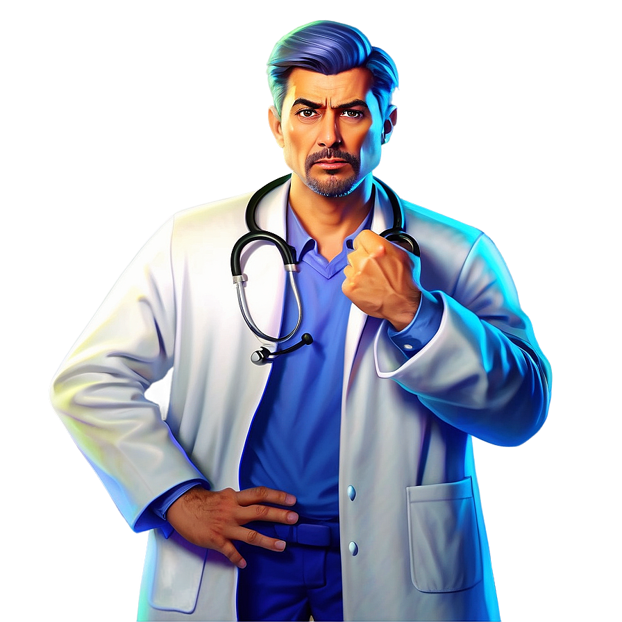 Serious Cartoon Doctor Png Krg PNG image