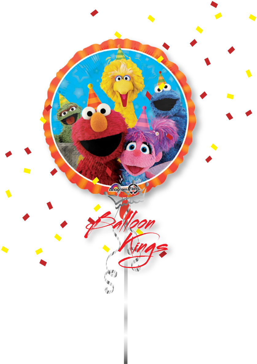 Sesame Street Characters Birthday Balloon PNG image