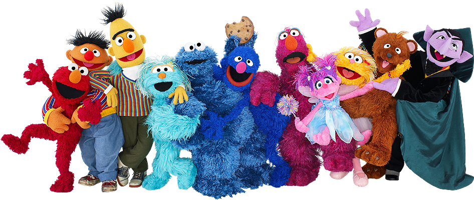 Sesame Street Characters Gathering PNG image