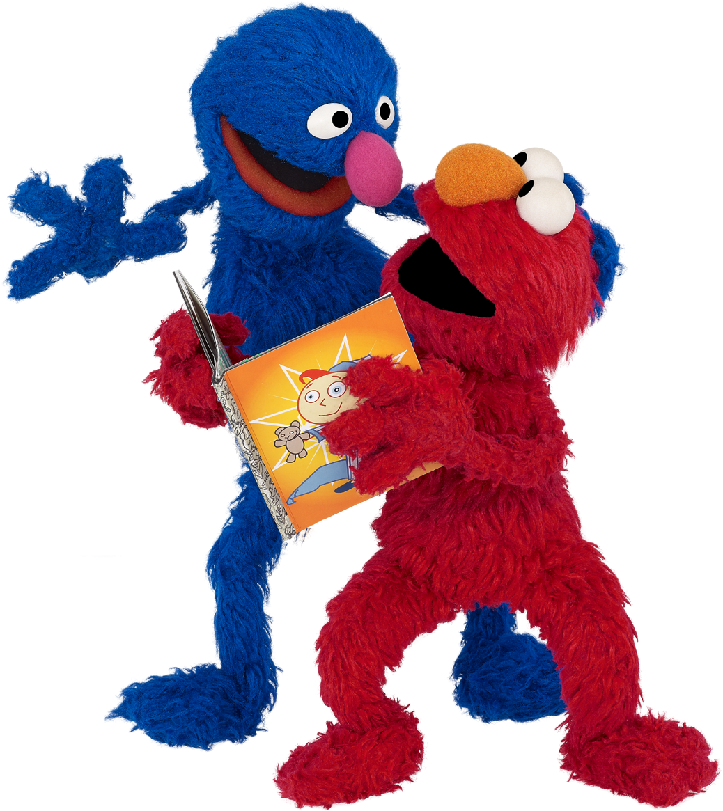 Sesame Street Elmoand Grover Reading PNG image