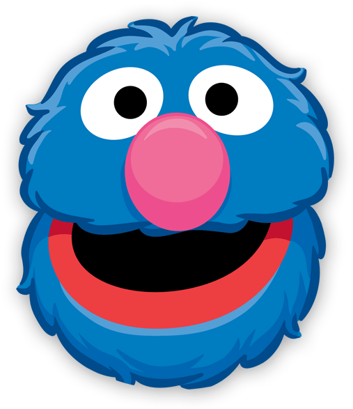 Sesame Street Grover Face Graphic PNG image