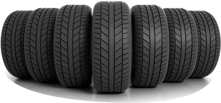 Setof Five Car Tyres PNG image