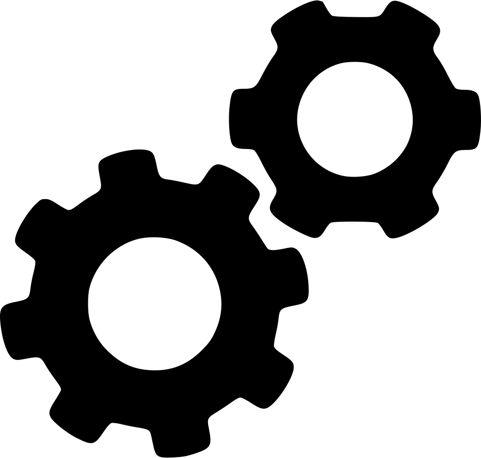 Settings Gear Icon Black PNG image