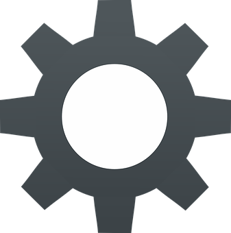 Settings Gear Icon Black Background PNG image