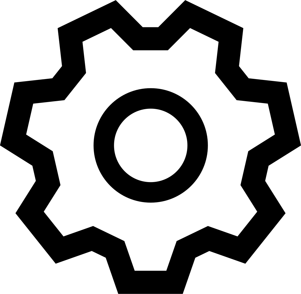Settings Gear Icon Black Silhouette PNG image