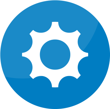 Settings Gear Icon Blue Background PNG image
