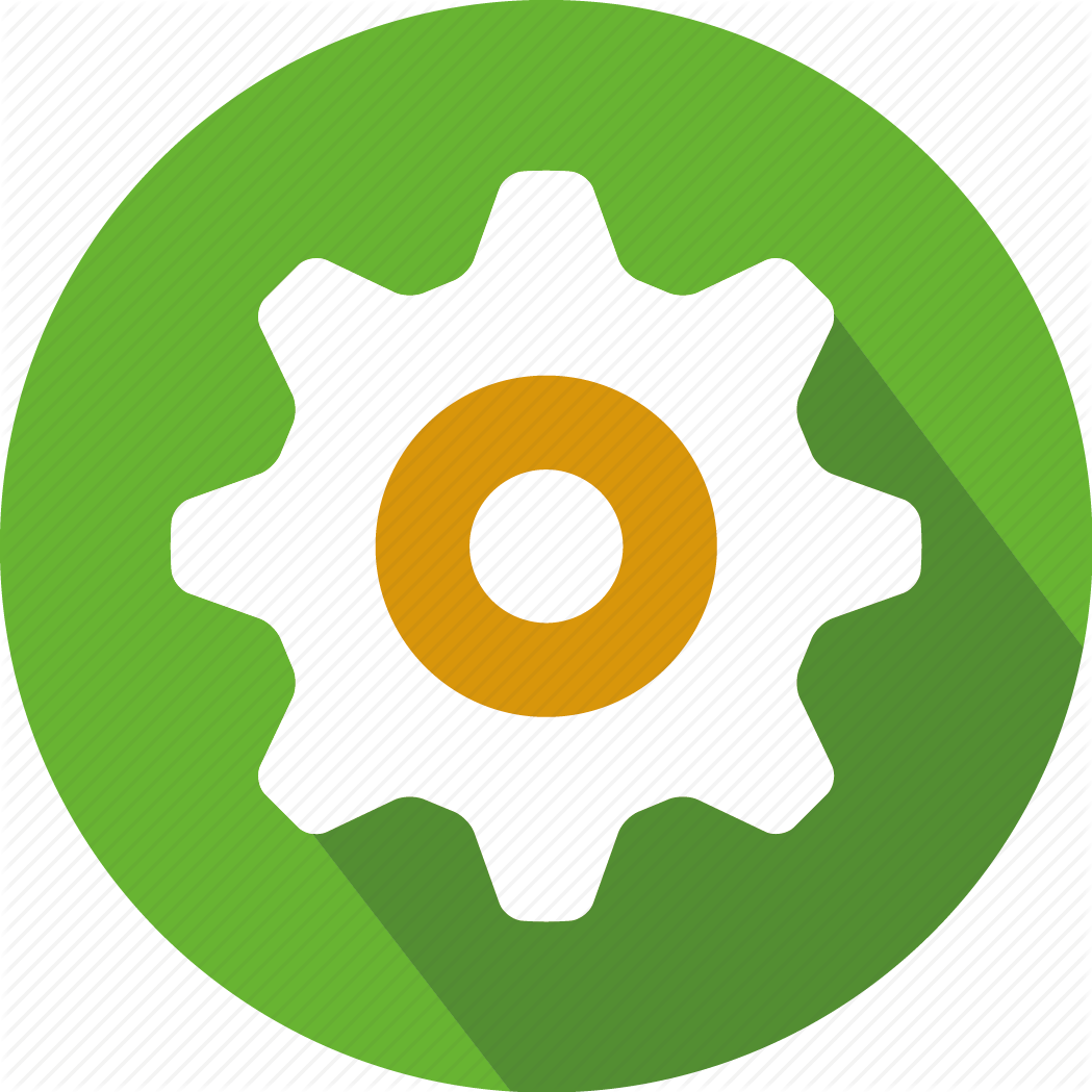 Settings Gear Icon Green Background PNG image