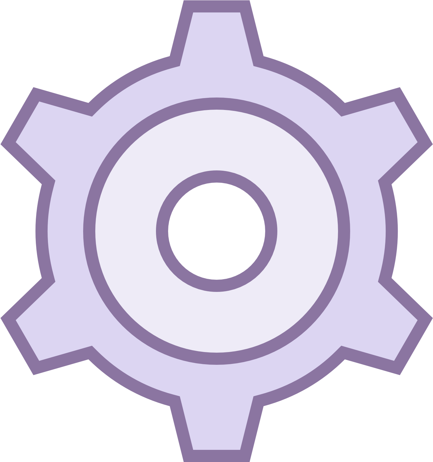 Settings Gear Icon Purple PNG image
