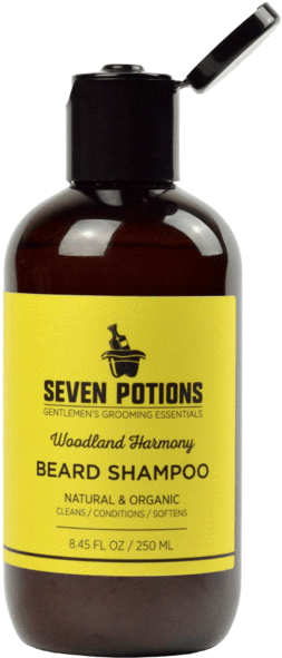 Seven Potions Beard Shampoo Bottle PNG image