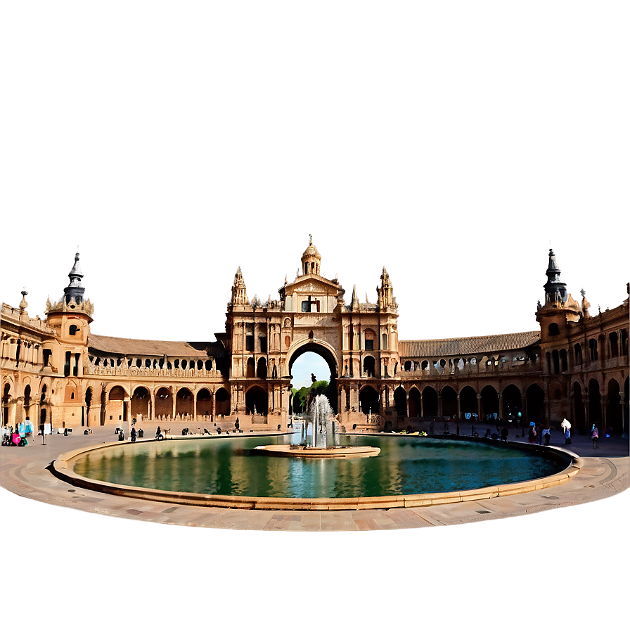 Sevilla Plaza De España Panorama Png Pdy5 PNG image