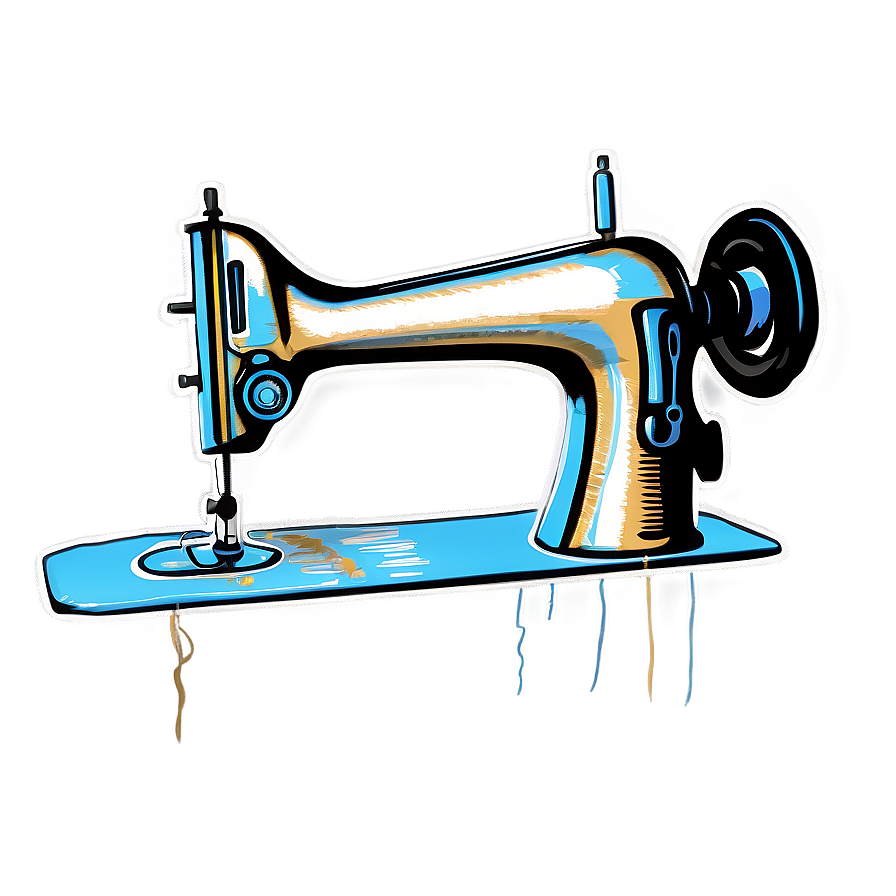 Sewing Machine With Fabric Png 05252024 PNG image