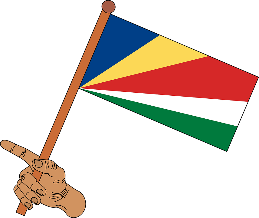 Seychelles Flagin Hand PNG image