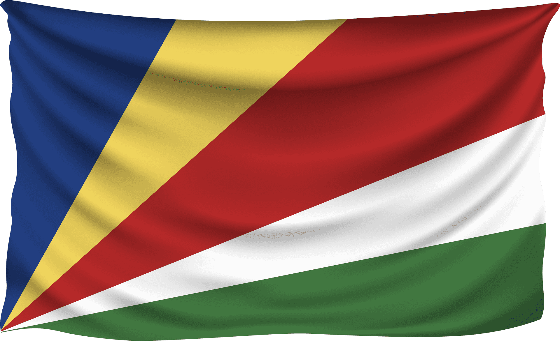 Seychelles National Flag Waving PNG image