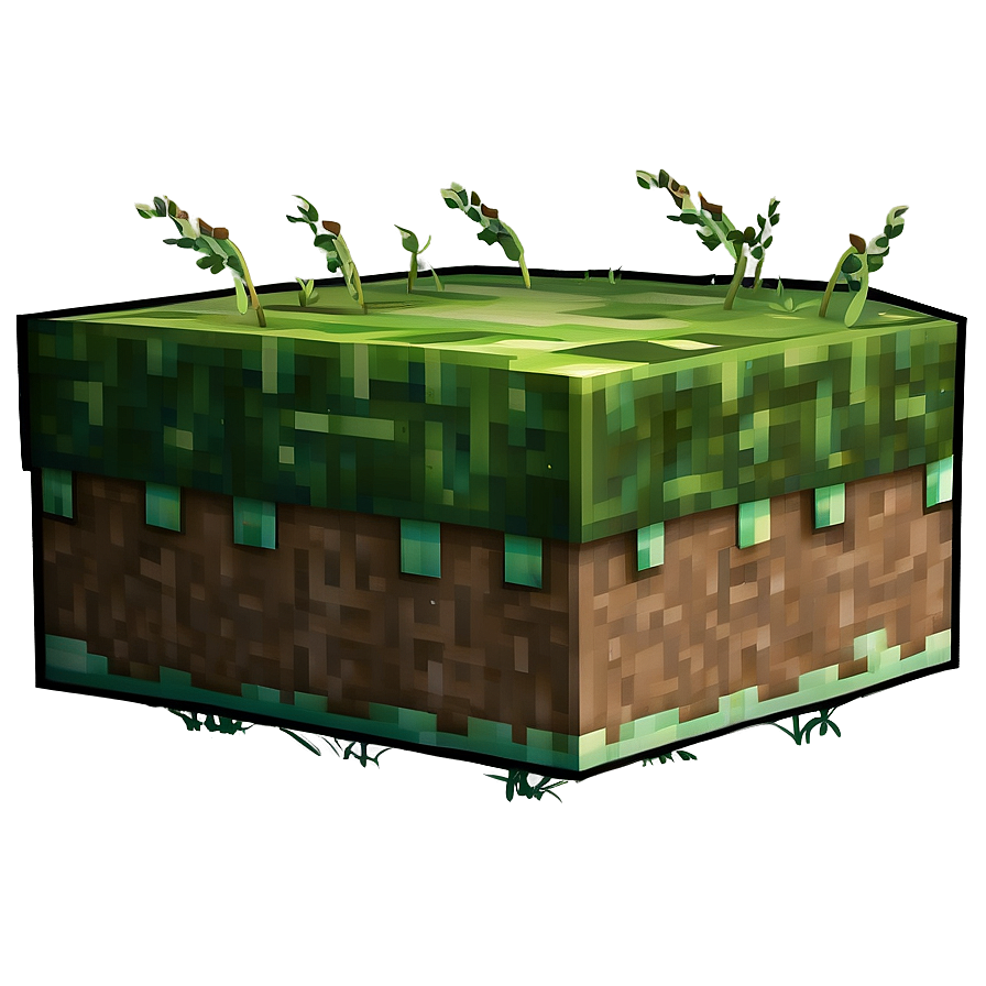 Shaded Minecraft Grass Block Png 73 PNG image