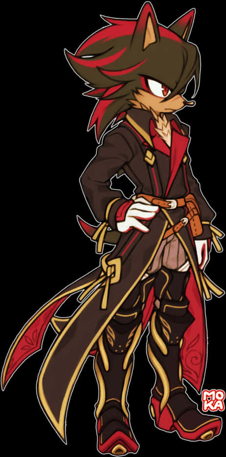 Shadow The Hedgehog Pirate Outfit PNG image