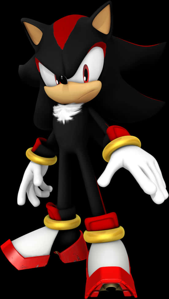 Shadow The Hedgehog Standing Pose PNG image