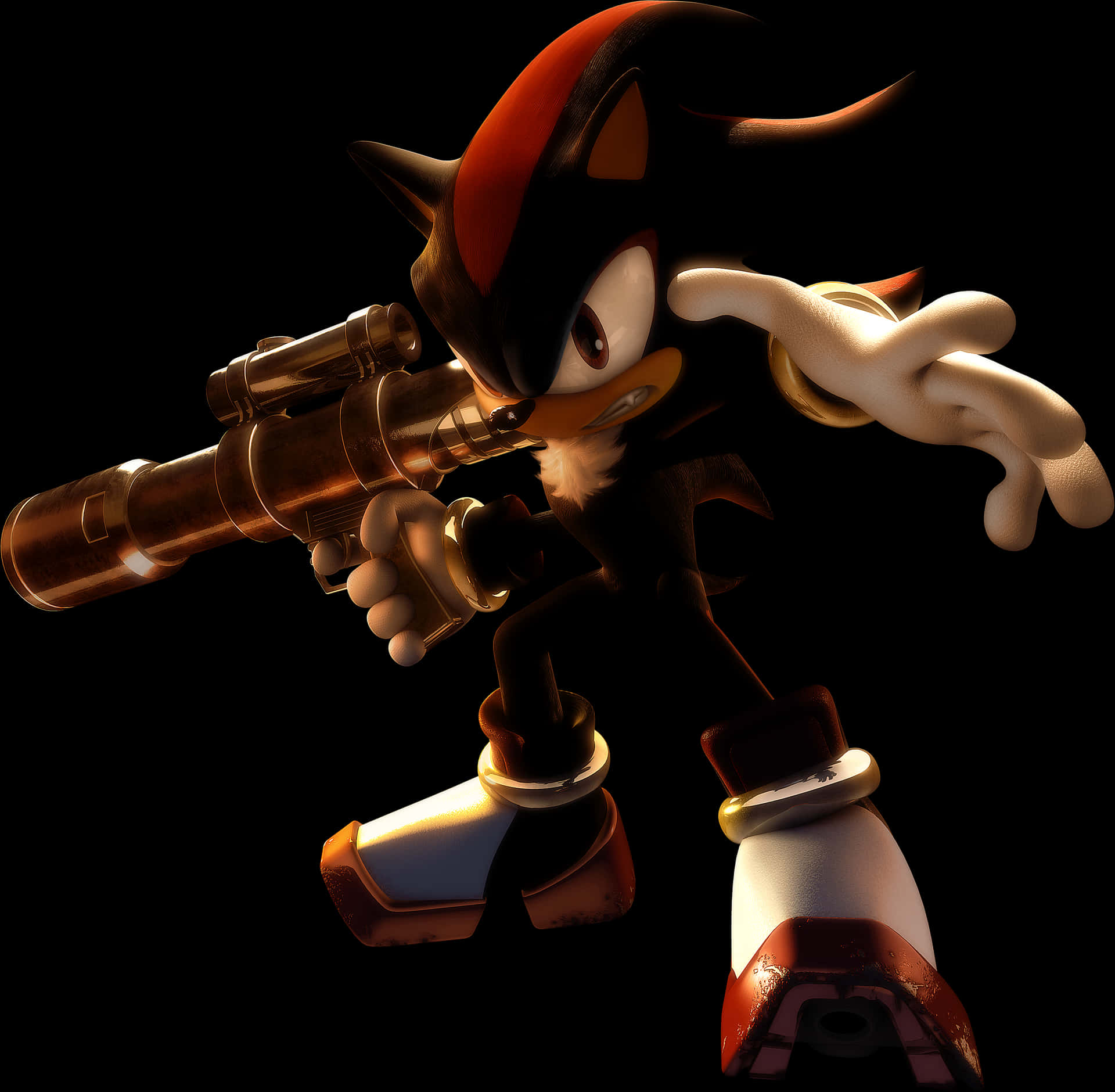 Shadow The Hedgehog With Gun PNG image