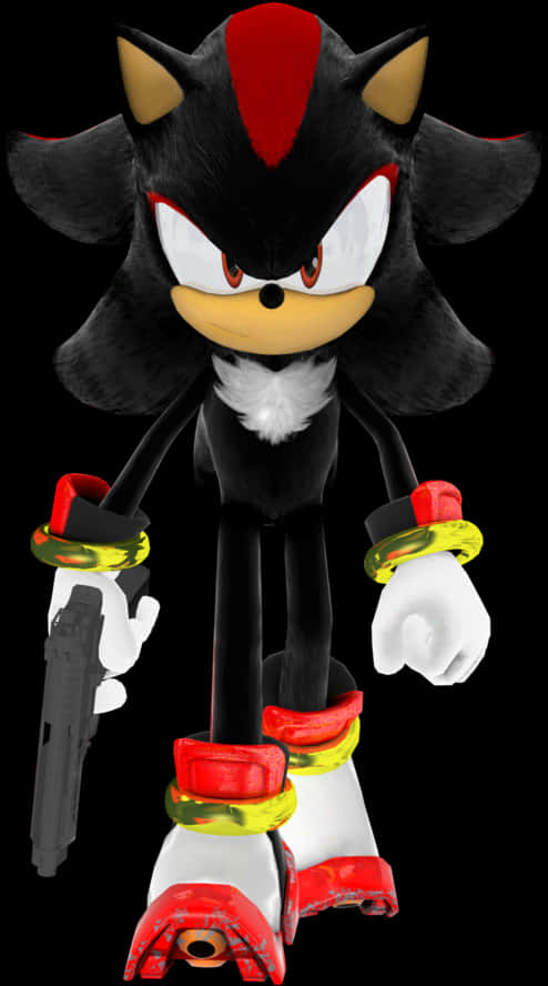 Shadow The Hedgehog With Gun PNG image