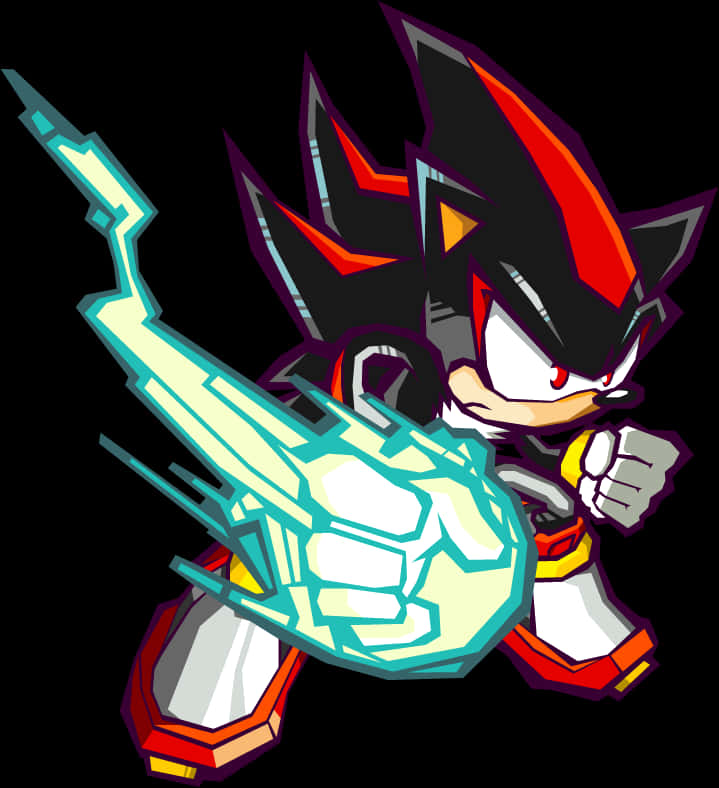 Shadow The Hedgehog With Gun PNG image