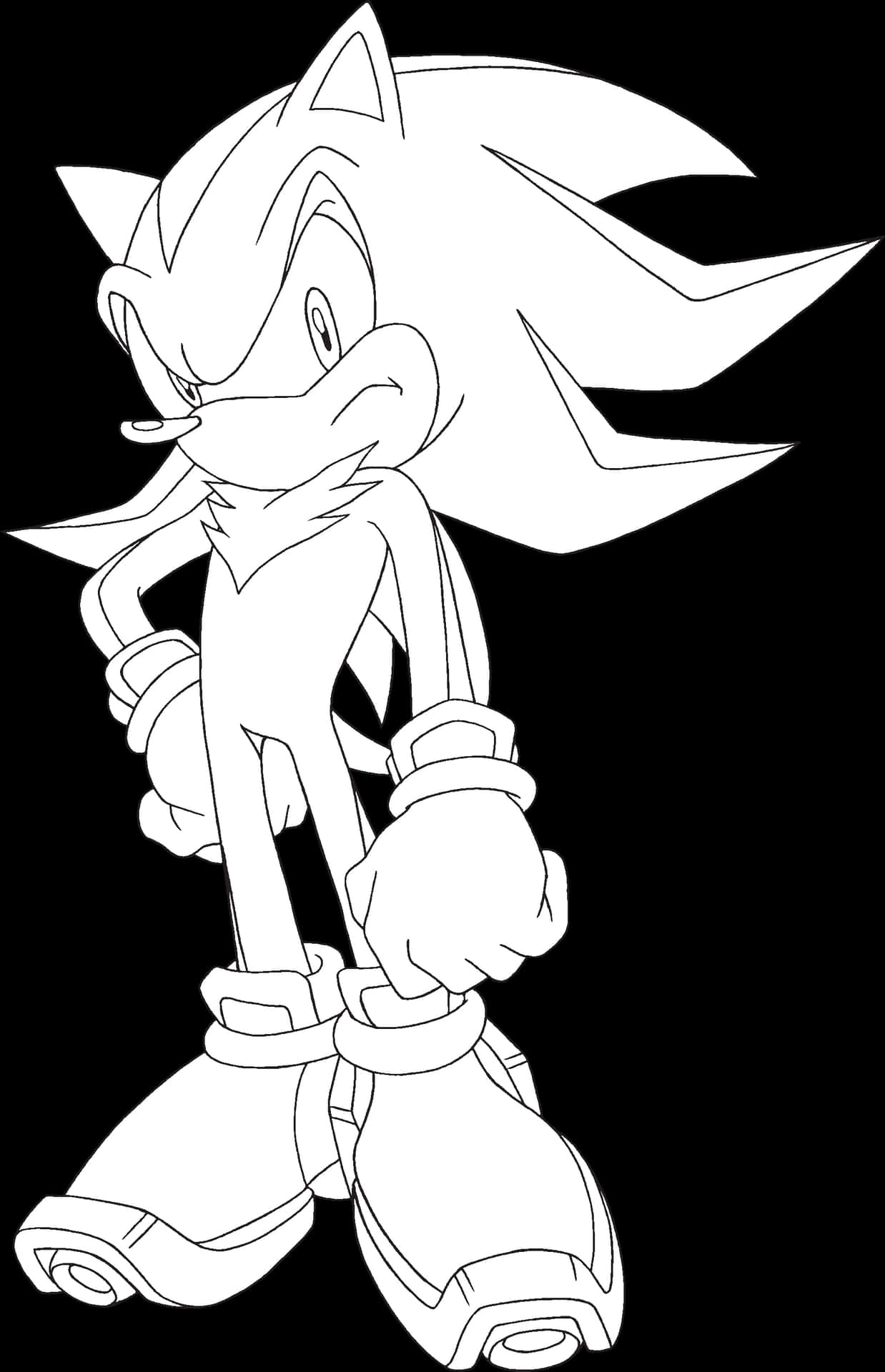 Shadowthe Hedgehog Lineart PNG image