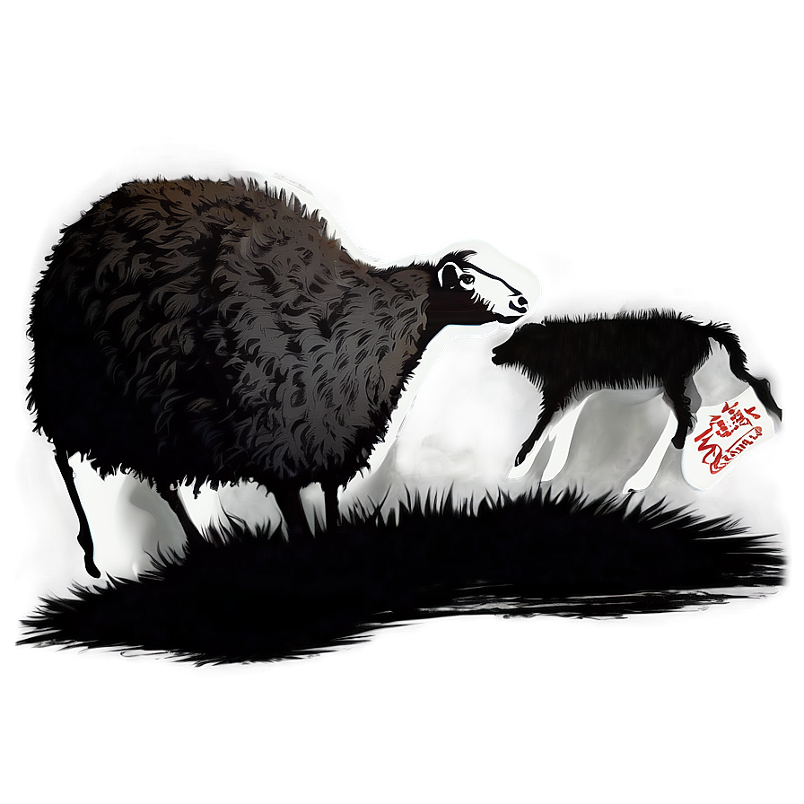 Shadowy Sheep Silhouette Png 20 PNG image