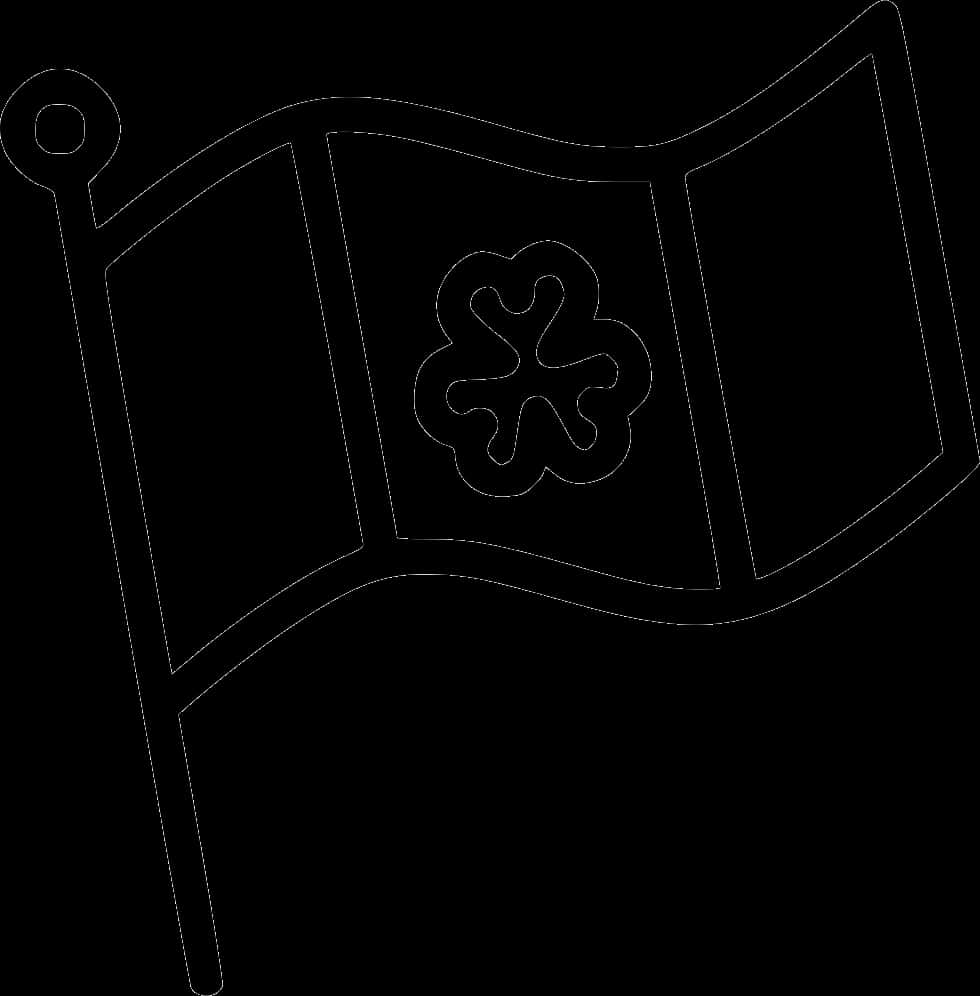 Shamrock Outlined Flag PNG image