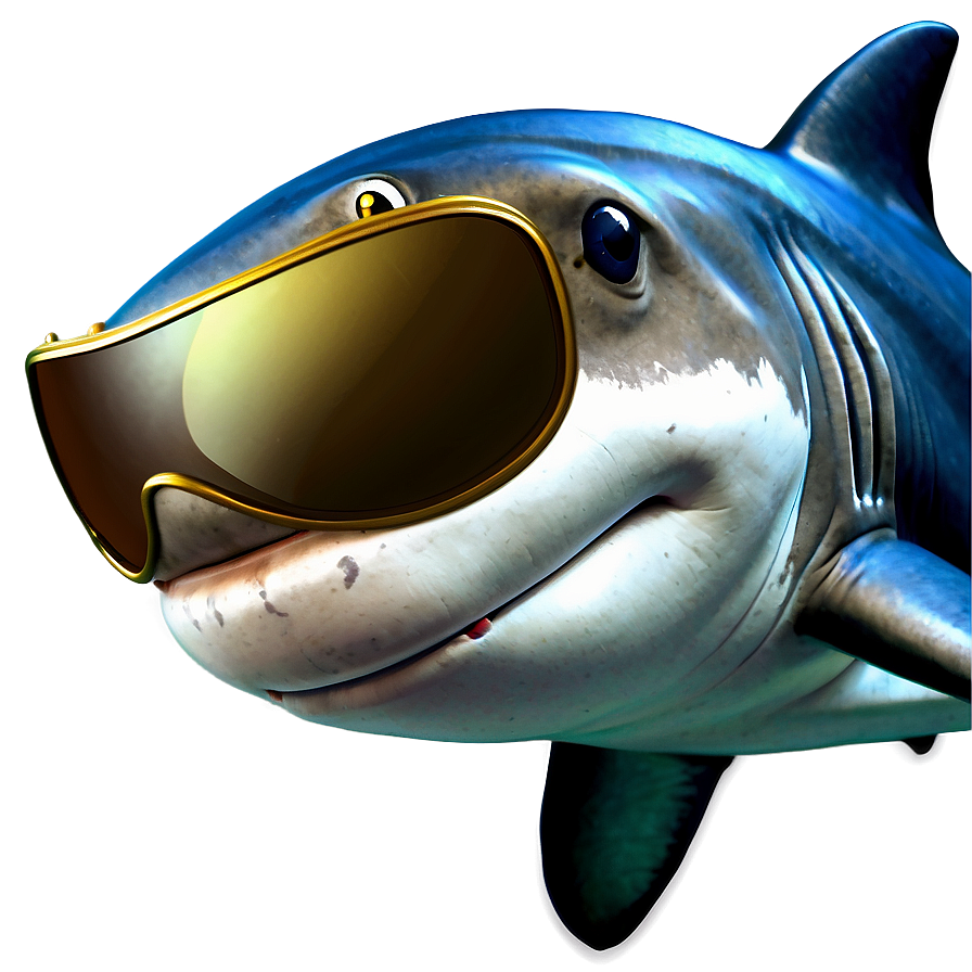 Shark Cartoon With Sunglasses Png Uiu PNG image