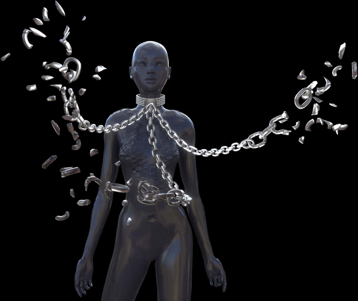 Shattered_ Chains_ Freedom_ Concept PNG image