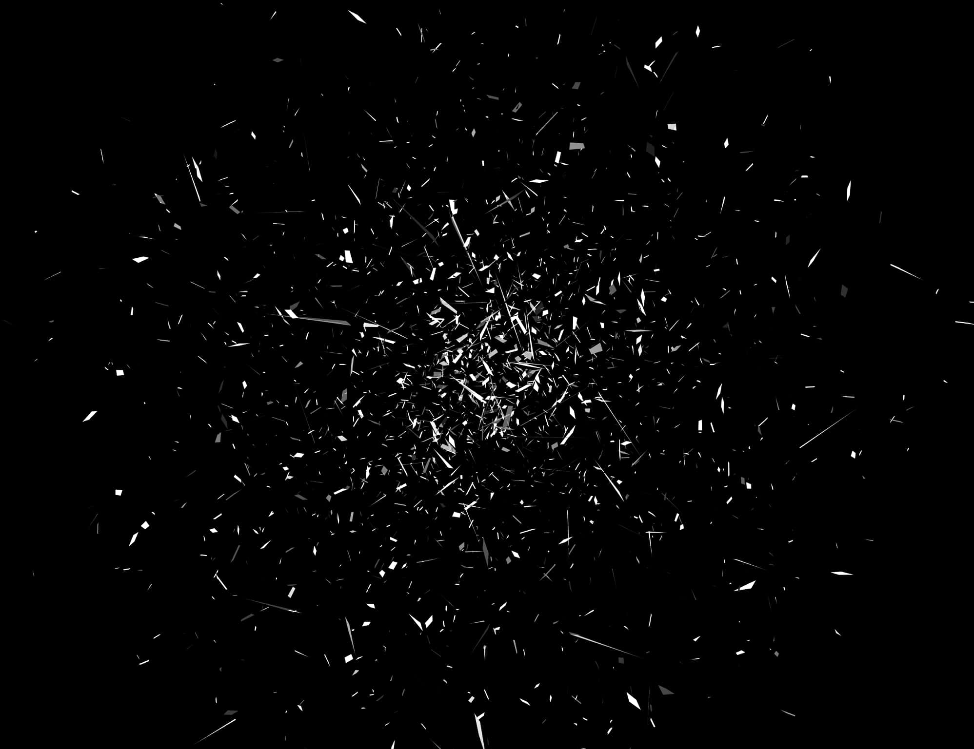 Shattered Glass Explosion Black Background PNG image