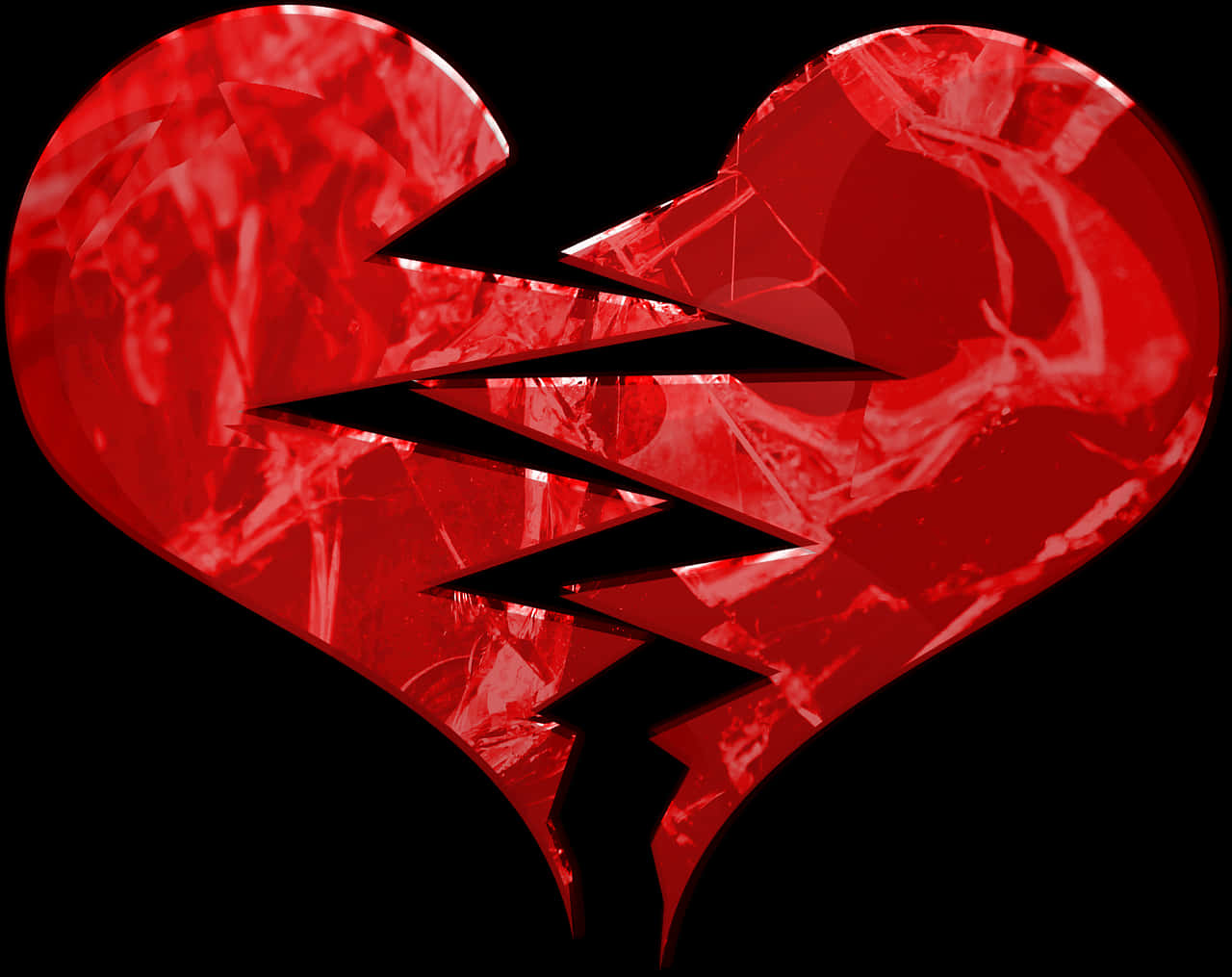 Shattered Red Heart PNG image