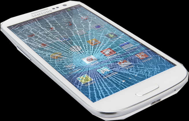 Shattered Smartphone Screen PNG image