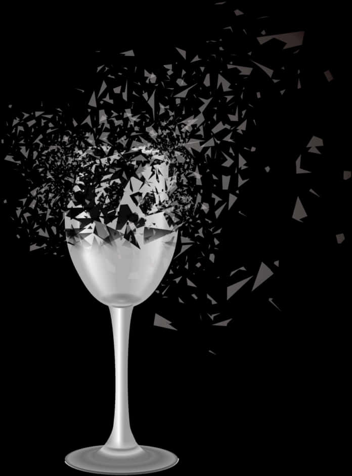 Shattered Wine Glass Illustration PNG image