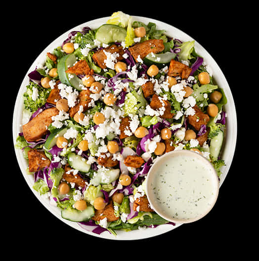 Shawarma Salad Bowlwith Dressing PNG image