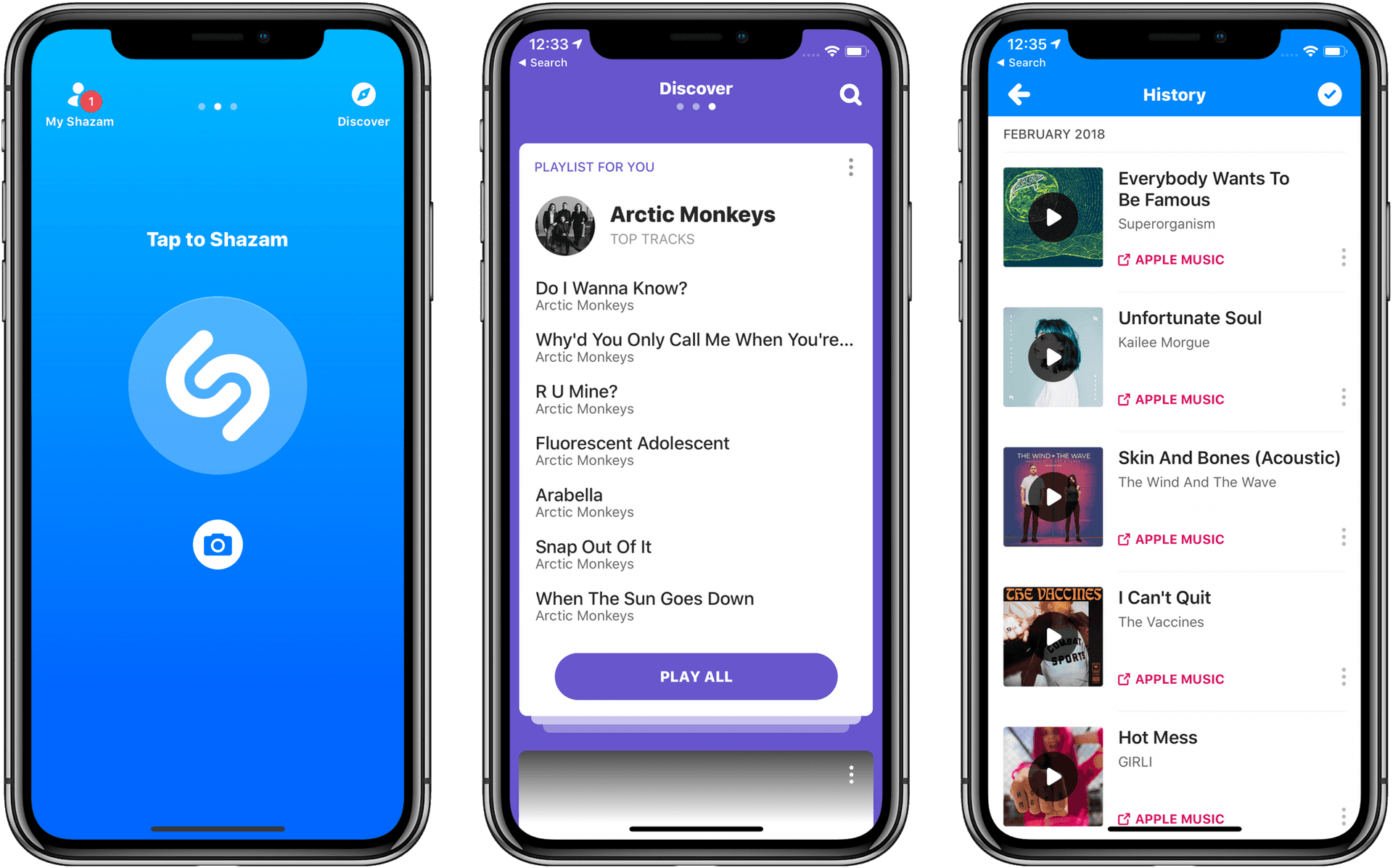 Shazam Apple Music Integration Screenshots PNG image