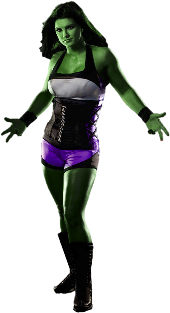 She Hulk_ Costume_ Pose PNG image