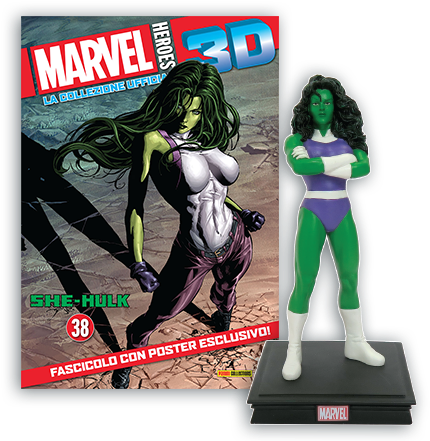 She Hulk3 D Collectible Figureand Comic PNG image