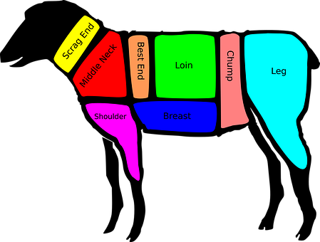 Sheep Cuts Diagram PNG image