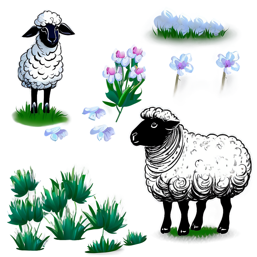 Sheep Drawing Png 05232024 PNG image