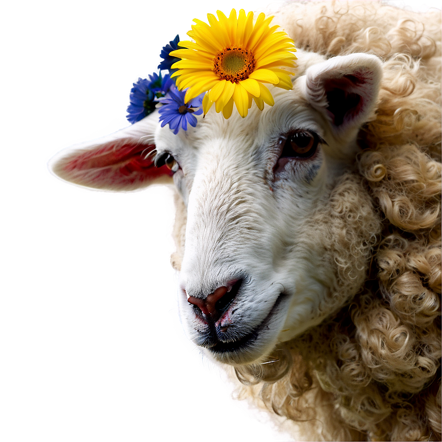 Sheep With Flowers Png 60 PNG image