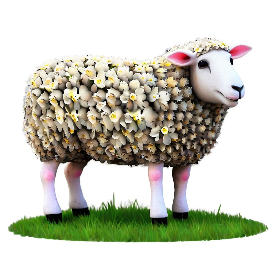 Sheep With Flowers Png Trt PNG image